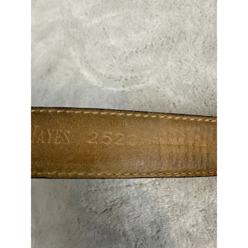 Christopher Hayes Mens Brown Genuine Leather Dress Belt Silver Buckle 2520